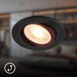 Briloner Ceiling Spotlights Set Of 3 Downlights Gu10 Led Bulbs Included Adjustable Black - thumbnail 4