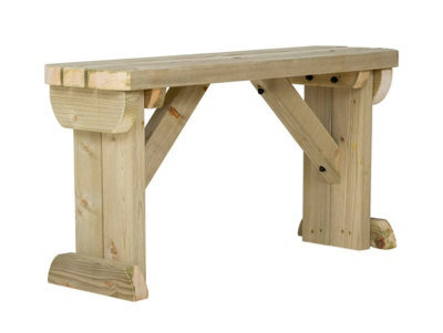 Arbor Garden Solutions Hollies Wooden Bench, Rounded Outdoor Garden Fence Seat(3Ft, Natural Finish) - image 1