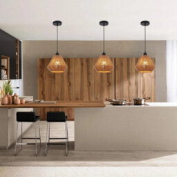 Ceiling Light Shade Woven Pendant Lamp Boho Rattan E27 Black - thumbnail 7