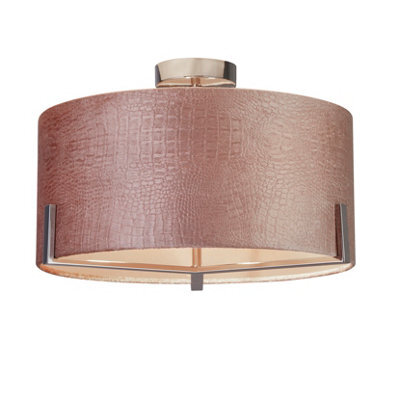Lighting Collection Haitian Blush Velvet Ceiling Fitting - image 1