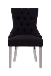 Orsina Stylish Black Dining Chair For Sitting Area, Classic Design Kitchen Chair With Sledge Legs, Decorative Chair - thumbnail 3