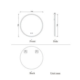 AVER-GROWTH Round Led Bathroom Mirror With Lights 3 Colour, Demister Anti-Fog Double Touch Switch Memory Function Illuminated Wall Mirror 70Cm - thumbnail 7