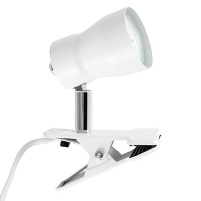 Valuelights Adjustable Clamp On Desk Lamp Spotlight In Gloss White Finish - image 1