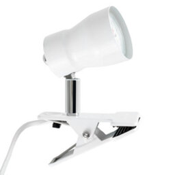 Valuelights Adjustable Clamp On Desk Lamp Spotlight In Gloss White Finish - thumbnail 1