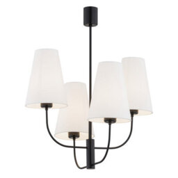 Luminosa Lighting Luminosa Safiano Multi Arm Pendant Ceiling 4 Light White, Black - thumbnail 1