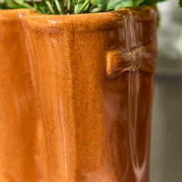 Dibor Set Of 2 Small And Large Orange  Wellington Boots Ceramic Indoor Outdoor Flower Pot Garden Planter - thumbnail 6
