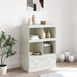 Berkfield Highboard White 67X39X95 Cm Steel - thumbnail 3