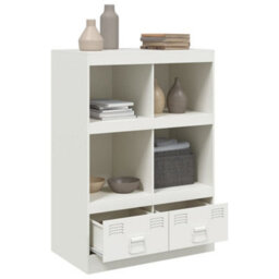 Berkfield Highboard White 67X39X95 Cm Steel - thumbnail 5