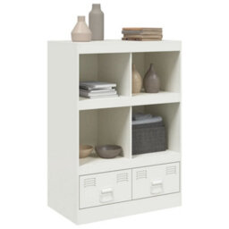 Berkfield Highboard White 67X39X95 Cm Steel - thumbnail 4
