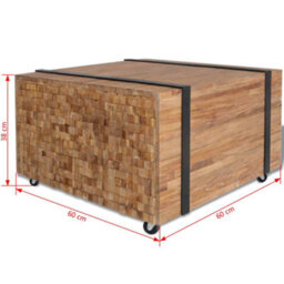 Berkfield Side Table Teak 60X60X38 Cm - thumbnail 6