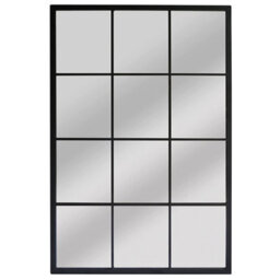 Biznest Black Window Style Wall Mirror 90 X 60 Cm