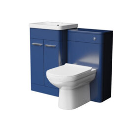 Nes Home 500mm Freestanding Vanity Unit With Basin, Back To Wall Toilet, Wc Unit Royal Blue - thumbnail 5