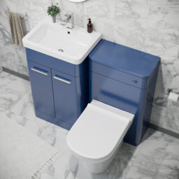 Nes Home 500mm Freestanding Vanity Unit With Basin, Back To Wall Toilet, Wc Unit Royal Blue - thumbnail 4