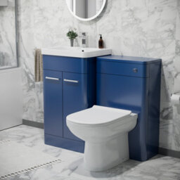 Nes Home 500mm Freestanding Vanity Unit With Basin, Back To Wall Toilet, Wc Unit Royal Blue - thumbnail 1