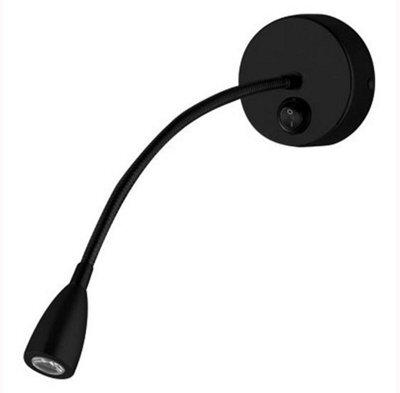 Ultra Beam Lighting Ultrabeam Wall Mounted Bedside Reading Light With An Adjustable Arm Black Finish 3 Watt 3000K Warm White Led - image 1
