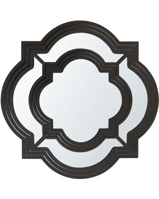 Wyld And Coco Novahome Irregular Black Frame Wall Mirror 51 Cm - Modern Framed Decorative Mirror - image 1