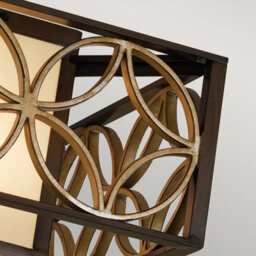 Feiss Remy 2-Light Flush Ceiling Light Heritage Bronze Finish, Bronze Organza Shades, Dimmable, E27 Fittings, Handcrafted Iron - thumbnail 6