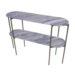 Buttercup Farm Toronto Top And Base Console Table - Iron/marble/mdf - L33 X W111 X H79 Cm - White/brown/grey - thumbnail 2