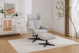 Oldbury Swivel Chair With Footstool - Pearl Grey - thumbnail 2