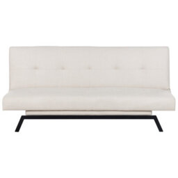 Beliani Sofa Bed 3 Seater Leeds Fabric White