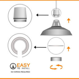 Black Metal 30Cm Ceiling Pendant Light Shade With Reducer Ring  Modern Dome Lampshade For Kitchen, Bedroom, Living Room - thumbnail 6