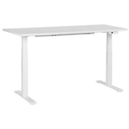 Beliani Electric Adjustable Standing Desk Destines White 160 Cm 72 Cm - thumbnail 1