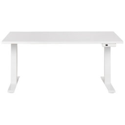 Beliani Electric Adjustable Standing Desk Destines White 160 Cm 72 Cm - thumbnail 4