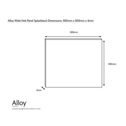 Splashwall Alloy White Diamond Tile Geometric Aluminium Splashback, (H)800mm (W)900mm (T)4mm - thumbnail 3
