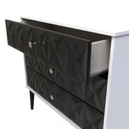 Toledo 3 Drawer Chest In Deep Black & White (Ready Assembled) - thumbnail 5