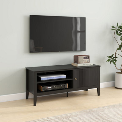 Melody Maison Large Black Wooden Tv Cabinet - Hales Black Range - image 1