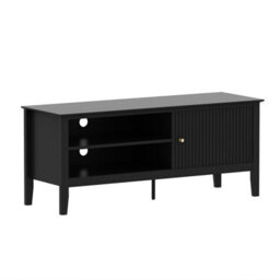 Melody Maison Large Black Wooden Tv Cabinet - Hales Black Range - thumbnail 6