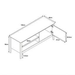 Melody Maison Large Black Wooden Tv Cabinet - Hales Black Range - thumbnail 5