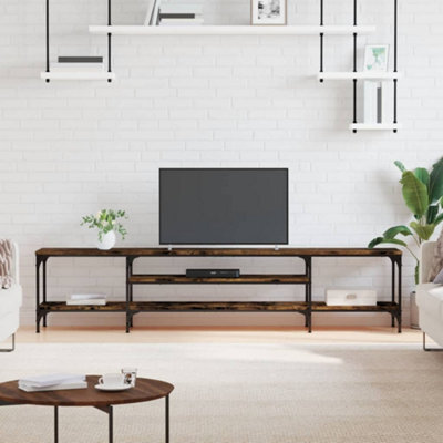 Walplus Tv Cabinet Smoked Oak 201X35X45 Cm Engineered Wood&iron - image 1