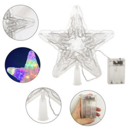 Living And Home Christmas Tree Topper Decoration, 30-Light Luminous Five-Pointed Star, 23.5Cm W X 24Cm H - thumbnail 7