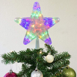 Living And Home Christmas Tree Topper Decoration, 30-Light Luminous Five-Pointed Star, 23.5Cm W X 24Cm H - thumbnail 1
