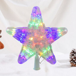 Living And Home Christmas Tree Topper Decoration, 30-Light Luminous Five-Pointed Star, 23.5Cm W X 24Cm H - thumbnail 4