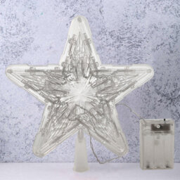 Living And Home Christmas Tree Topper Decoration, 30-Light Luminous Five-Pointed Star, 23.5Cm W X 24Cm H - thumbnail 5
