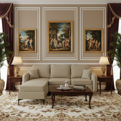 Venice L Corner Sofa Bed Has Bonnell Spring Metal Legs Wooden Frame Storage Dl Mechanism 225X172X78X96 Cm Beige Left - image 1