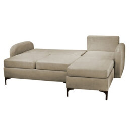 Venice L Corner Sofa Bed Has Bonnell Spring Metal Legs Wooden Frame Storage Dl Mechanism 225X172X78X96 Cm Beige Left - thumbnail 2