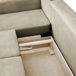 Venice L Corner Sofa Bed Has Bonnell Spring Metal Legs Wooden Frame Storage Dl Mechanism 225X172X78X96 Cm Beige Left - thumbnail 3