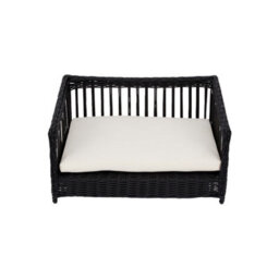 Teamson Pets Clotho Indoor Outdoor Wicker Rattan Cat Or Small Dog Bed Sofa Lounger Water Resistant With Removeable Cushion - thumbnail 2