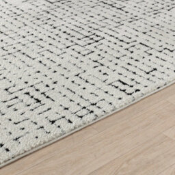 Livabliss Freud-Modern Ivory Black High Pile Living Dining Bedroom Rug 200 X 275 Cm Easy Care, Non Shedding - thumbnail 3