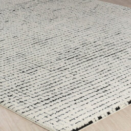 Livabliss Freud-Modern Ivory Black High Pile Living Dining Bedroom Rug 200 X 275 Cm Easy Care, Non Shedding - thumbnail 6