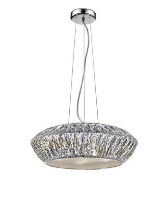Luminosa Lighting Luminosa Armel 5 Light Led Crystal Chrome Pendant Ceiling Light
