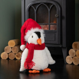 Samuel Alexander 40Cm Soft Cuddly Puppa Penguin Christmas Decoration With Santa Hat - thumbnail 9