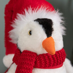 Samuel Alexander 40Cm Soft Cuddly Puppa Penguin Christmas Decoration With Santa Hat - thumbnail 5
