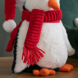 Samuel Alexander 40Cm Soft Cuddly Puppa Penguin Christmas Decoration With Santa Hat - thumbnail 6