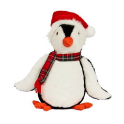 Samuel Alexander 40Cm Soft Cuddly Puppa Penguin Christmas Decoration With Santa Hat - thumbnail 2