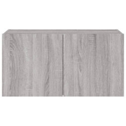 Walplus Tv Wall Cabinet With Led Lights Grey Sonoma 80X35X41 Cm - thumbnail 9