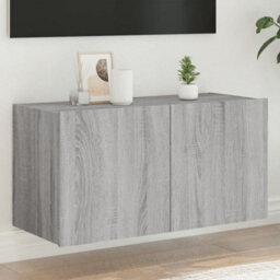 Walplus Tv Wall Cabinet With Led Lights Grey Sonoma 80X35X41 Cm - thumbnail 1